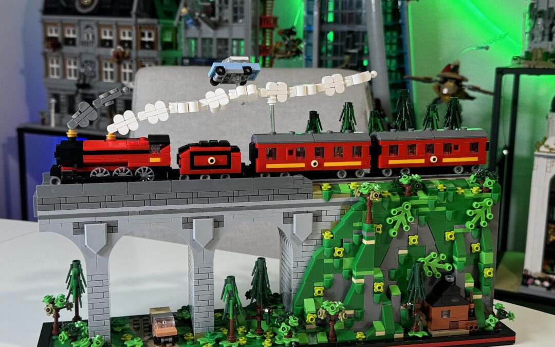 Modbrix Dampflok auf Viadukt